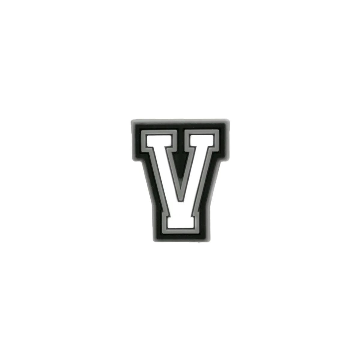 Varsity letter V shoe charm compatible with Crocs and clogs