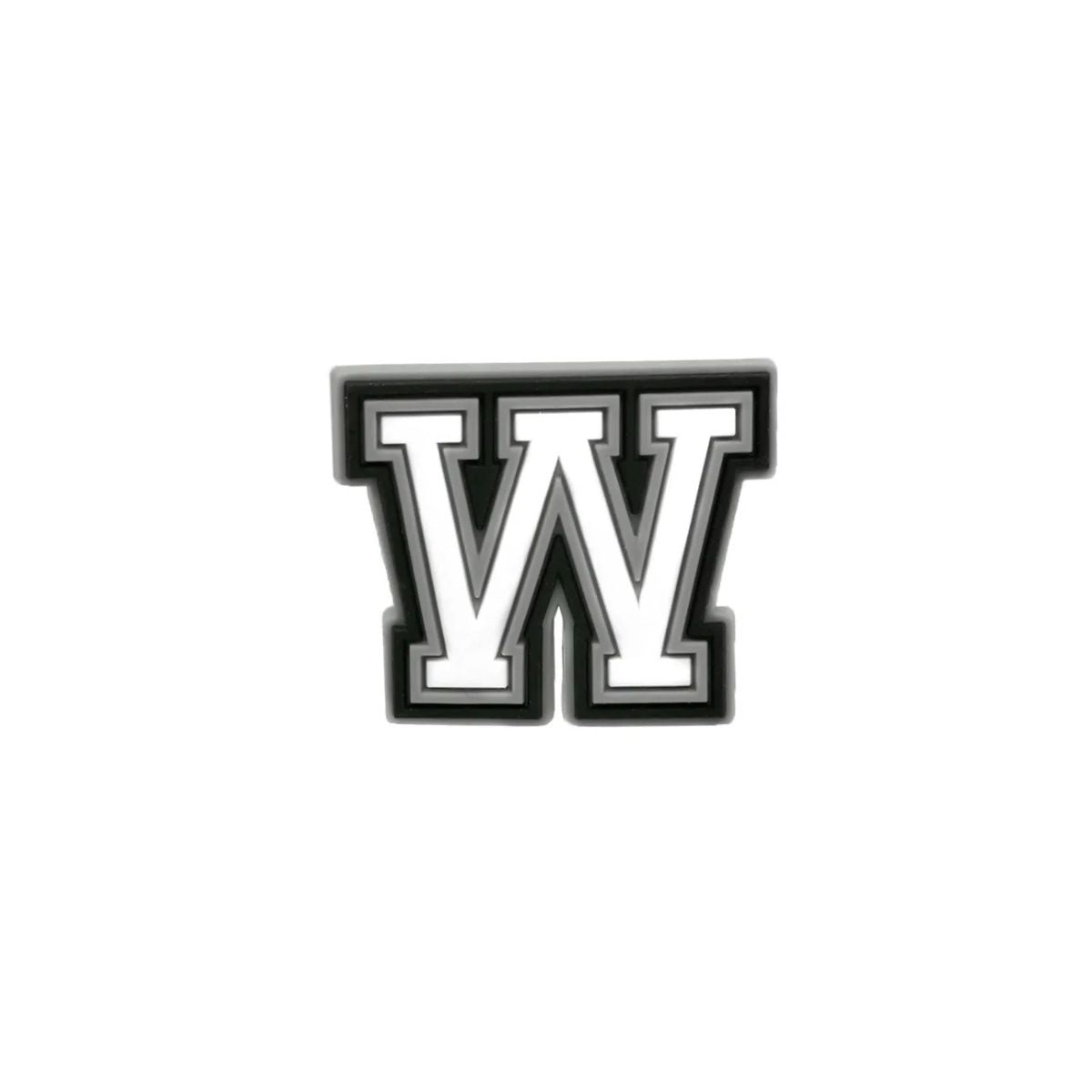 Varsity letter W shoe charm compatible with Crocs and clogs