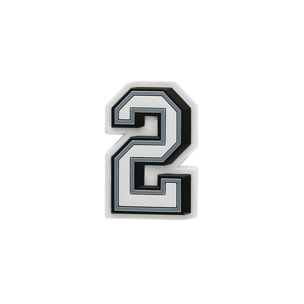 Varsity number 2 shoe charm compatible with Crocs and clogs