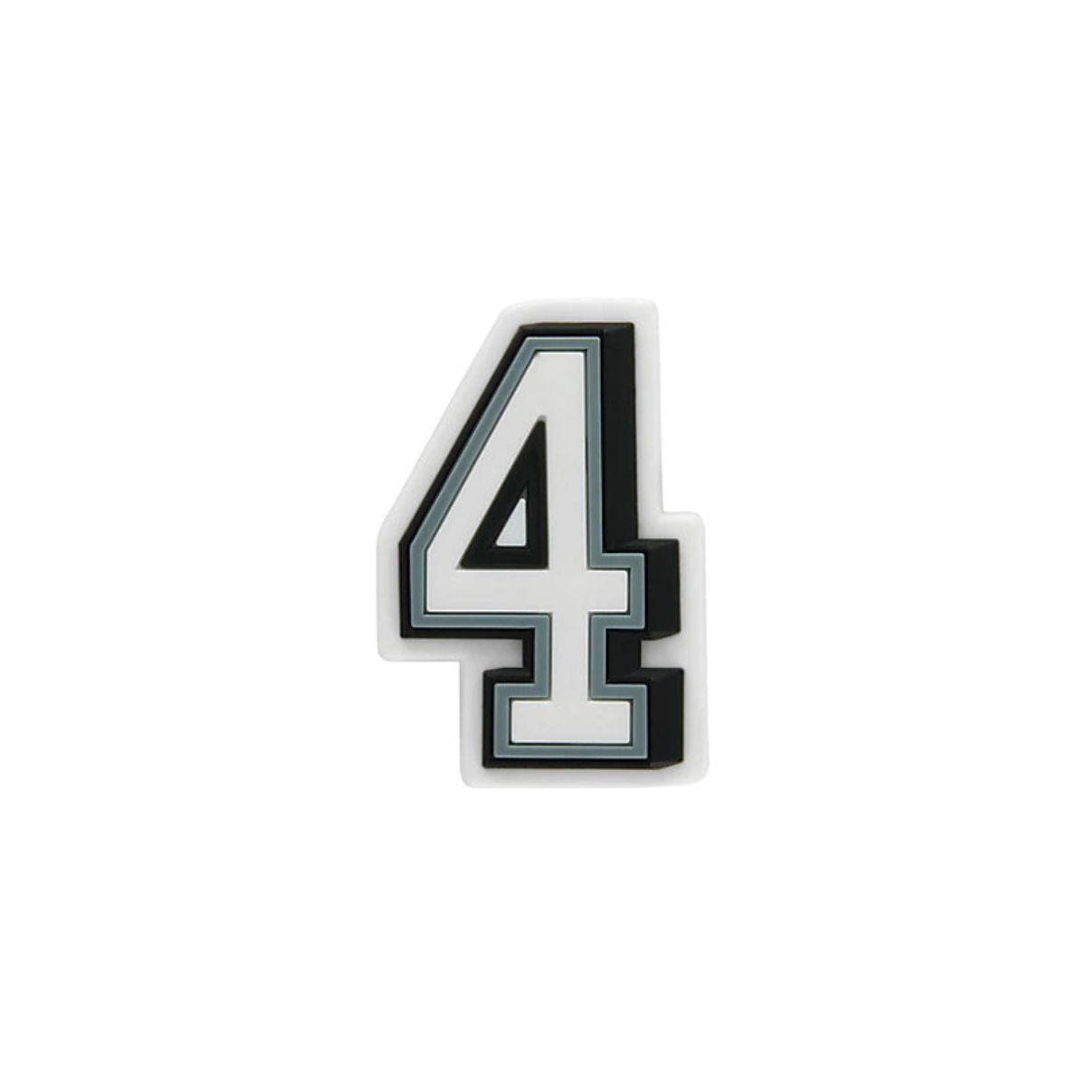 Varsity number 4 shoe charm compatible with Crocs and clogs