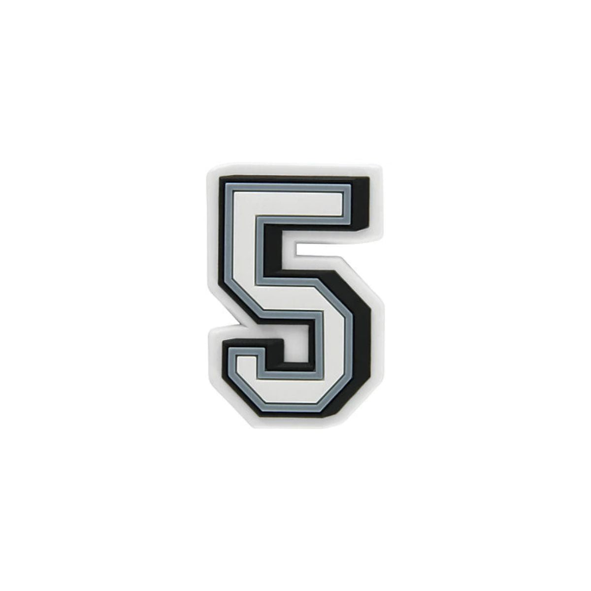 Varsity number 5 shoe charm compatible with Crocs and clogs