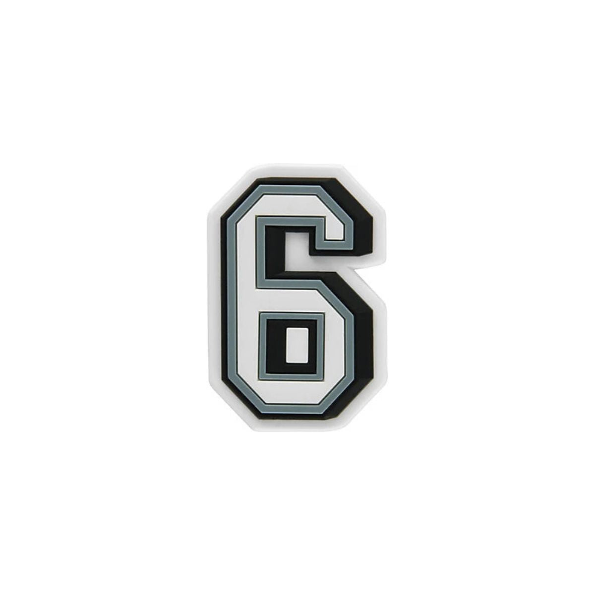 Varsity number 6 shoe charm compatible with Crocs and clogs