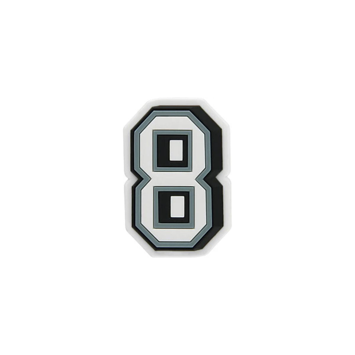 Varsity number 8 shoe charm compatible with Crocs and clogs