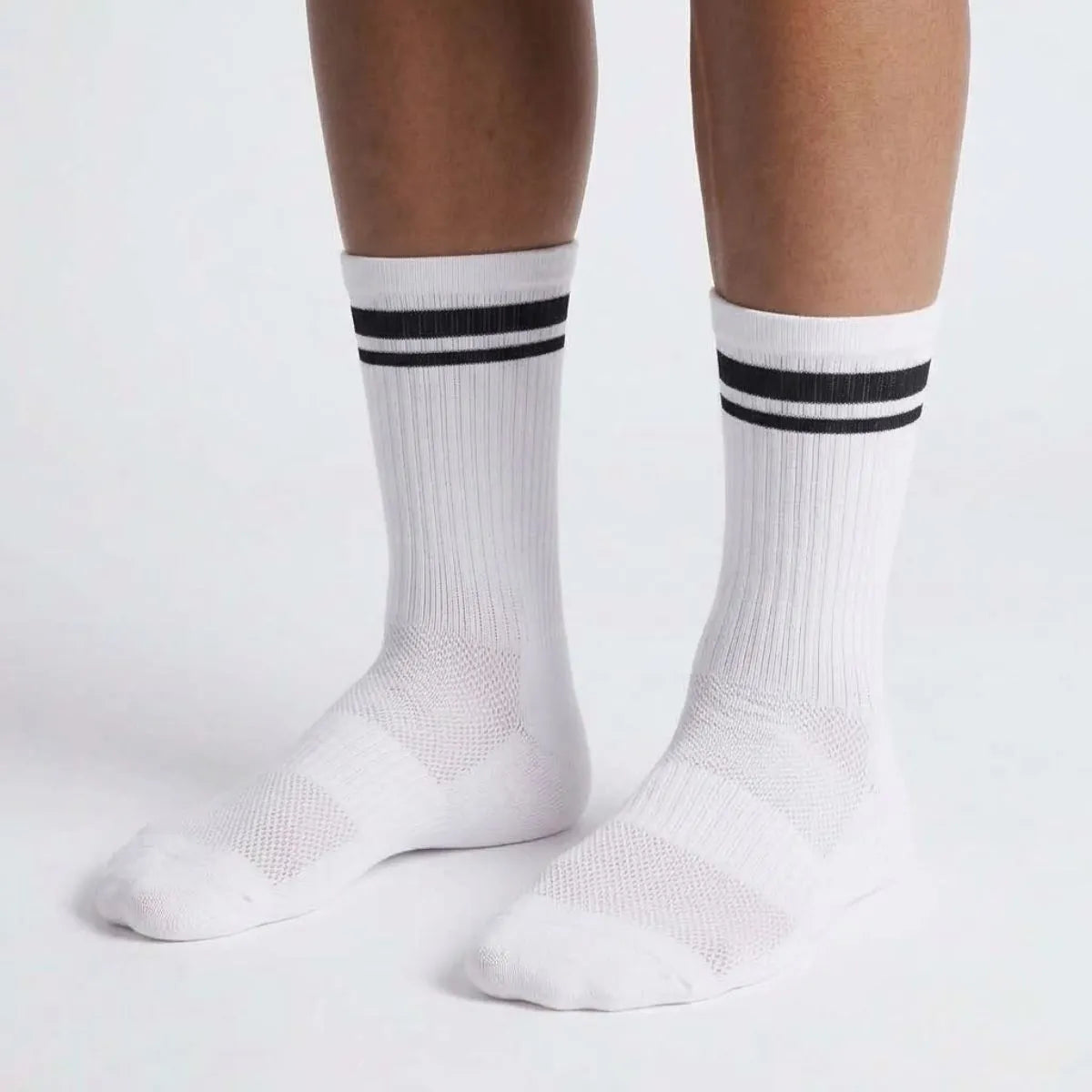 White sports socks for running, football and training by Kicks Shoelaces